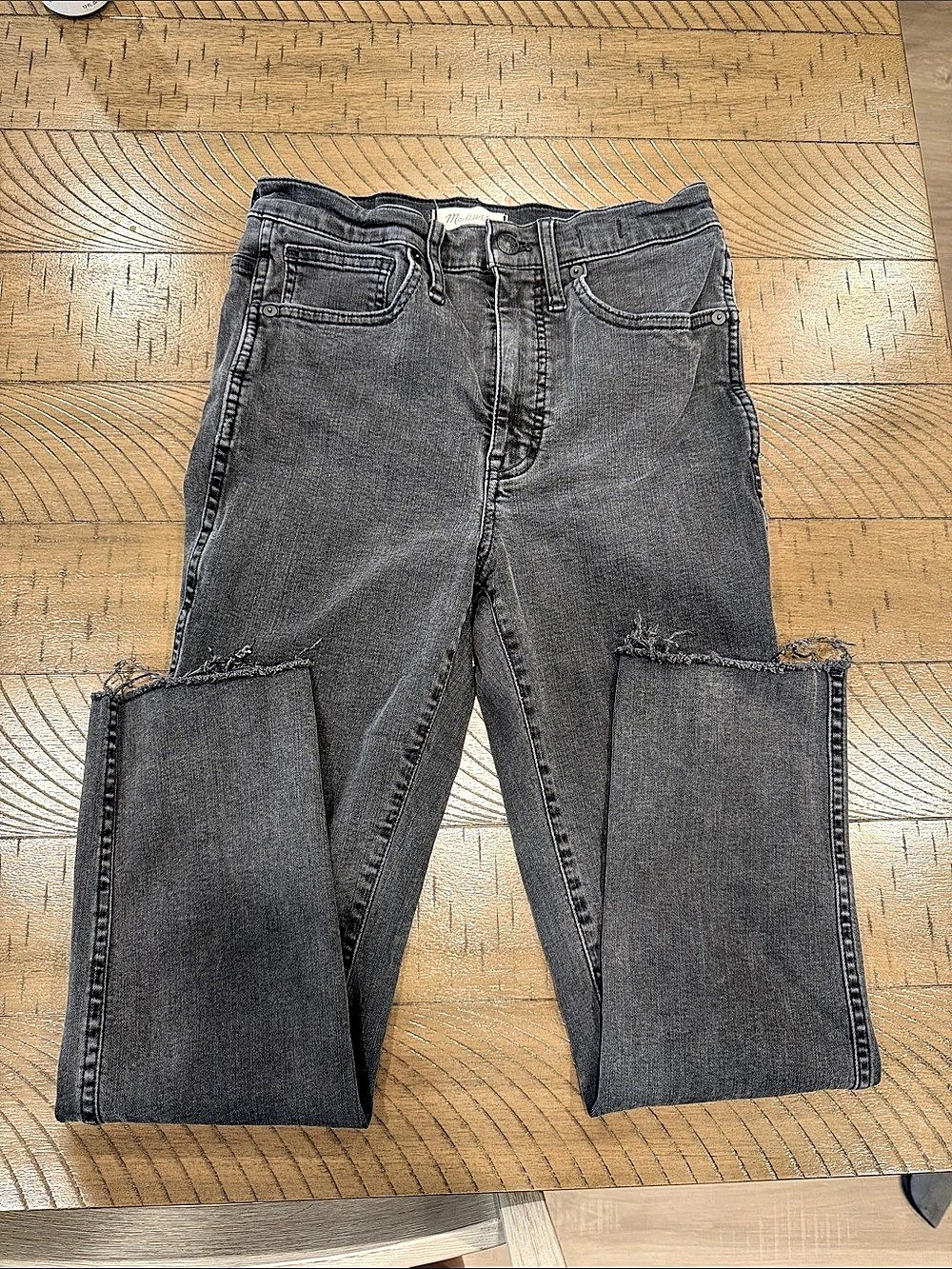 Madewell Wide Leg Crop Jeans Distressed Gray Wide Leg Jeans Waist 27